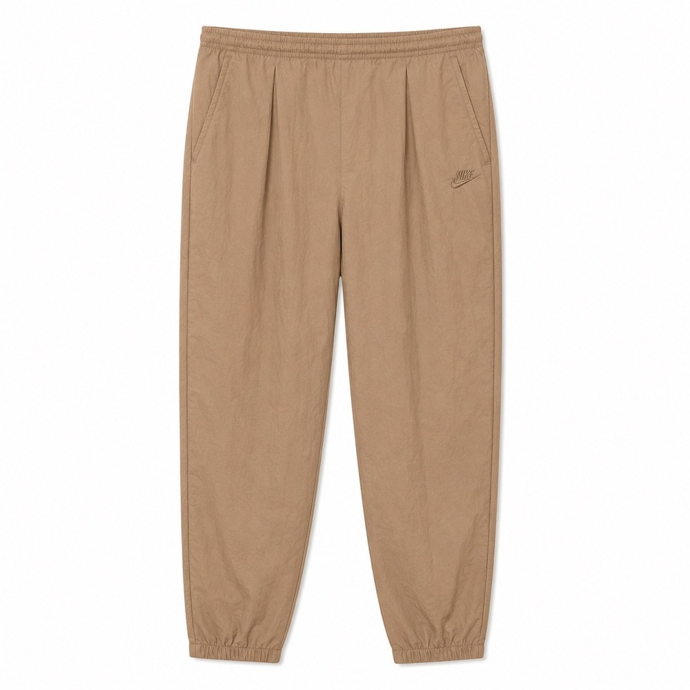 Vintage Nike Nylon Track Pants Beige Y2K Joggers Men's Medium